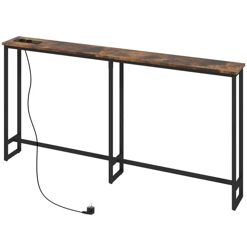 Narrow Console Table with Power and USB Outlets