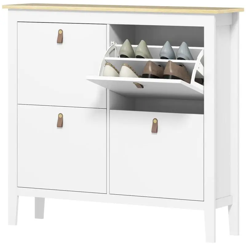 Shoe Cabinet with 4 Drop-Down Compartments