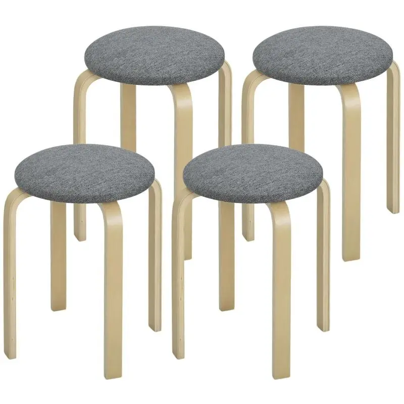 Set of 4 Stackable Stools, 40 cm