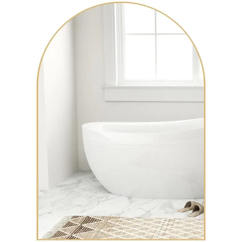 Arched Wall Mirror, 50 × 70 cm, Gold