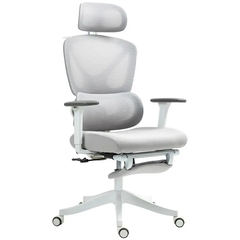Ergonomic Office Chair with Reclining Backrest, Grey