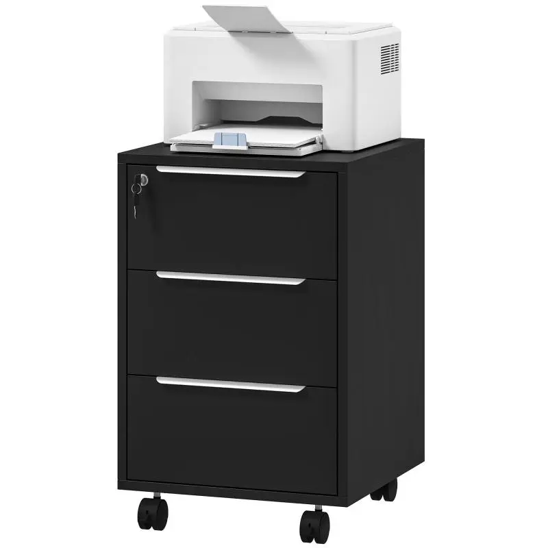 Mobile Office Pedestal with 3 Drawers and Lock