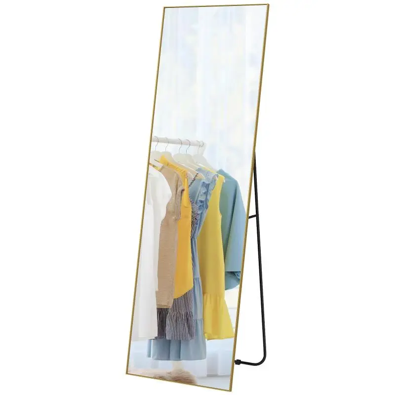 Rectangular Full-Length Mirror, 50 × 160 cm, Gold