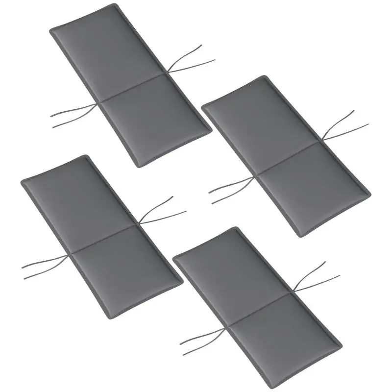 Set of 4 Outdoor Chair Cushions, Grey, 124 cm