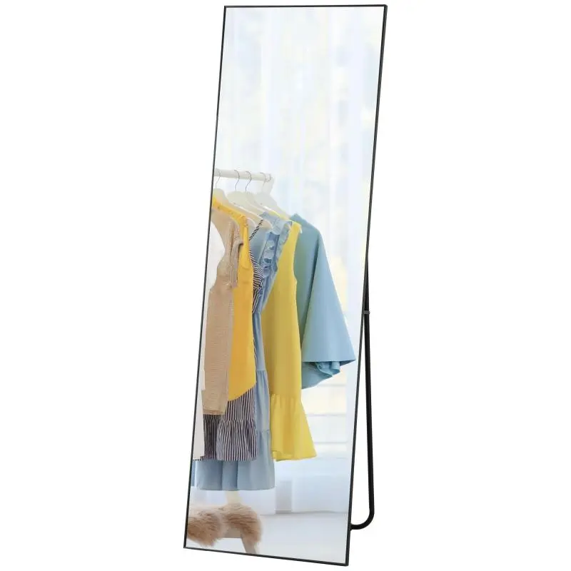 Rectangular Full-Length Mirror, 50 × 160 cm, Black