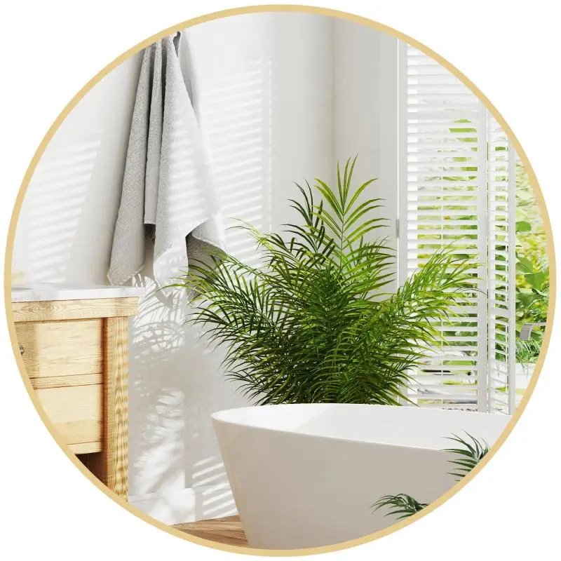 Round Bathroom Mirror, 70 x 70 cm, Gold Frame
