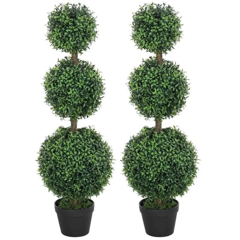 Set of 2 Artificial Topiary Trees, 101.6 cm