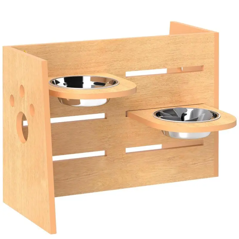 Adjustable Elevated Dog Feeder with 2 Stainless Steel Bowls