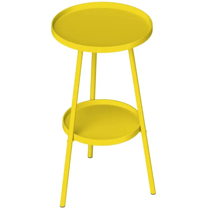 Round 2-Tier Metal Side Table, 32 cm