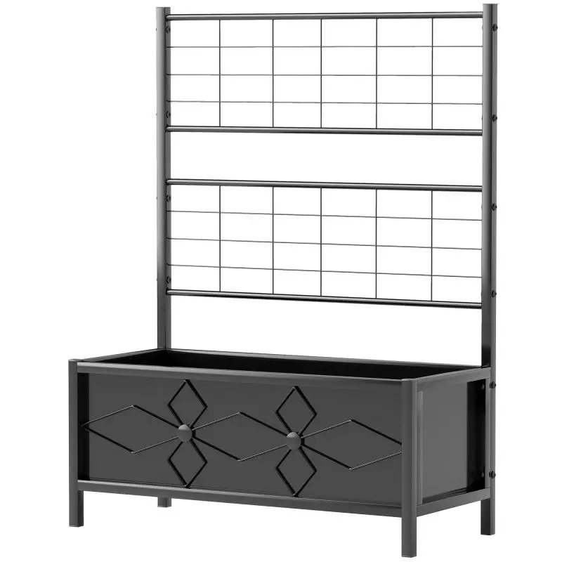 Raised Garden Planter with Trellis, 90 x 40 x 120 cm