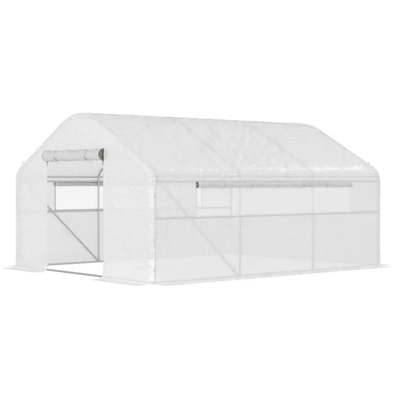 Walk-In Tunnel Greenhouse, 395 x 300 x 197 cm, White