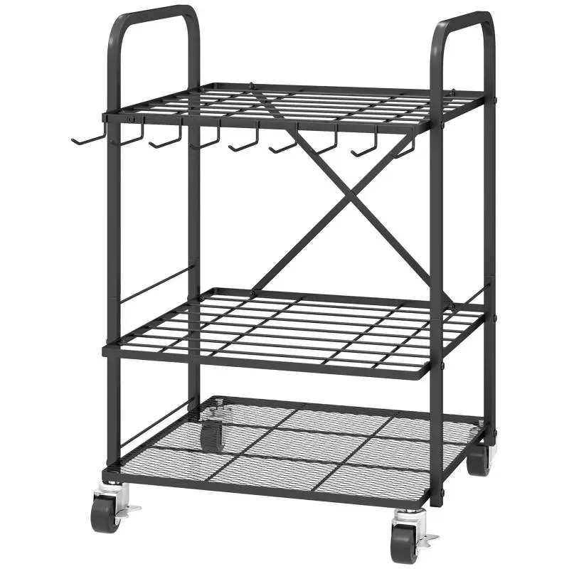 Garden Tool Rack with Wheels, 40 Slots
