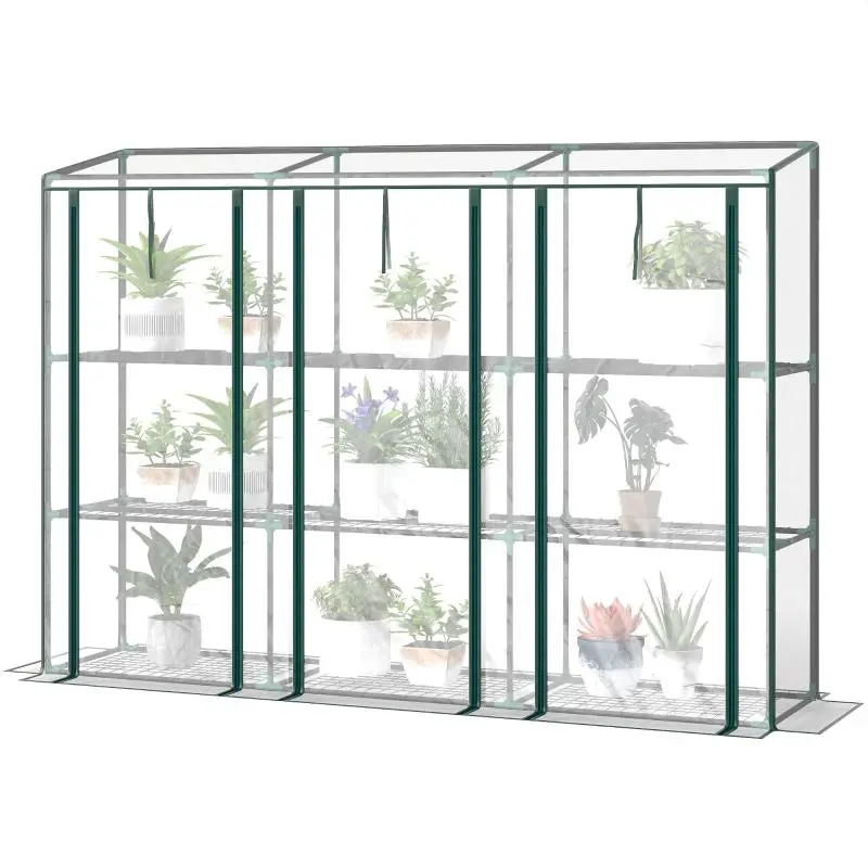 Mini Greenhouse with 3-Tier Shelves