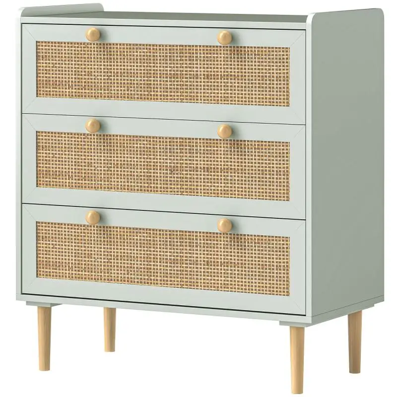 3-Drawer Chest of Drawers, Olive Green