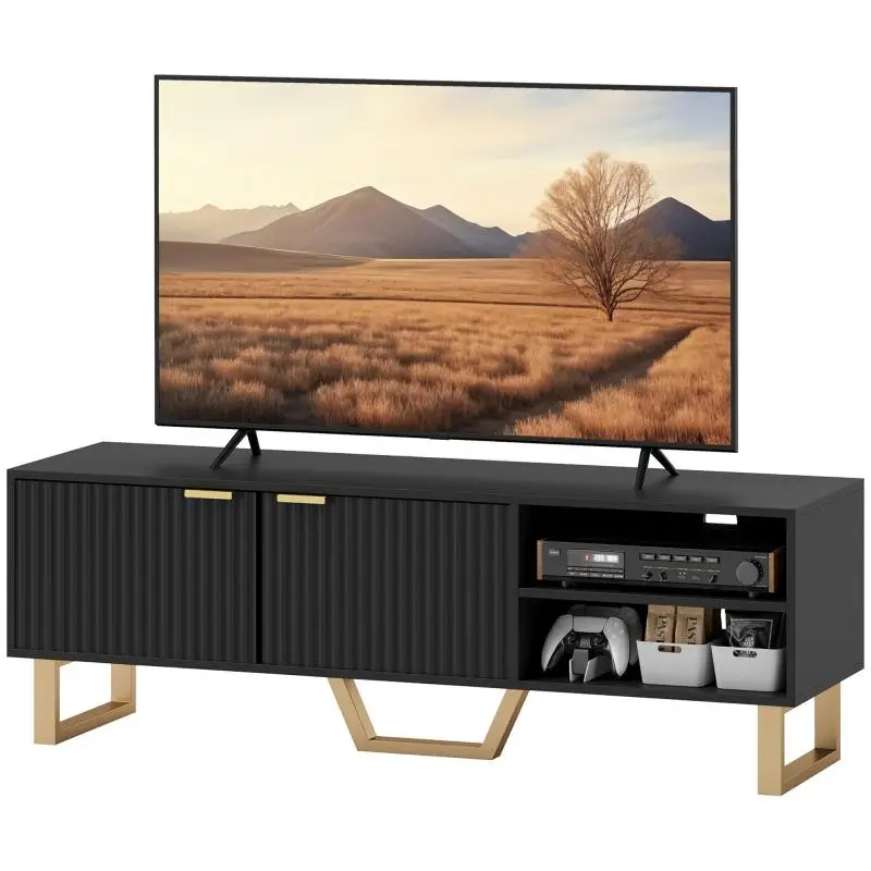 TV Stand for TVs Up to 70 Inches, Black