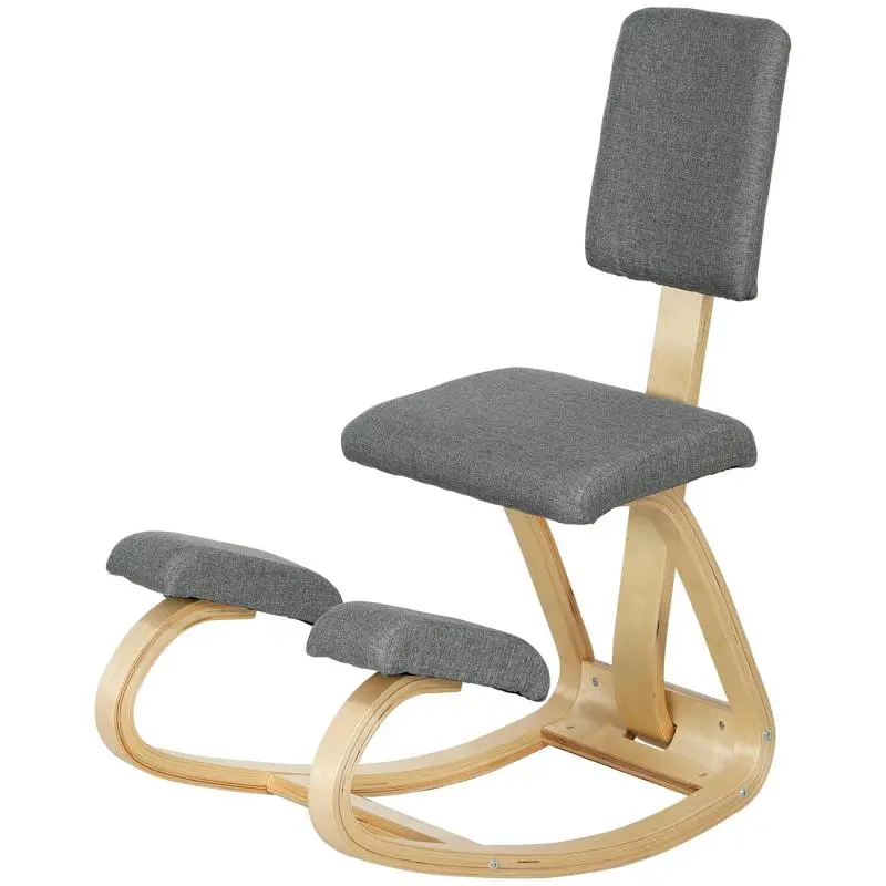 Kneeling Chair with Backrest, Grey