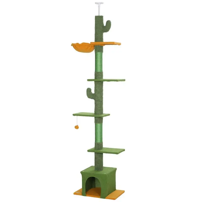 Adjustable Floor-to-Ceiling Cat Tree, 230-275 cm