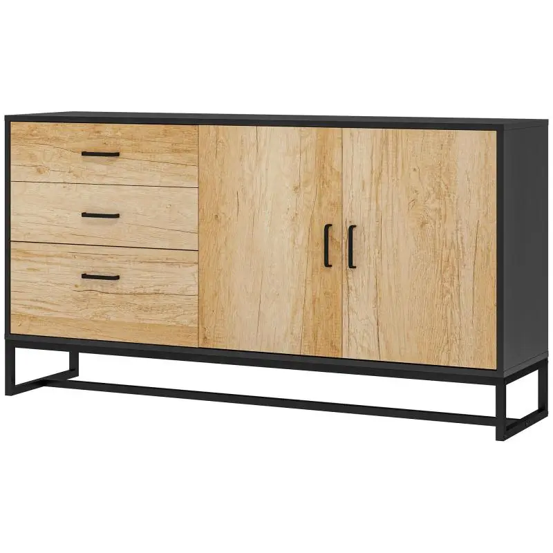 Sideboard with 3 Drawers and Adjustable Shelf, 140 cm