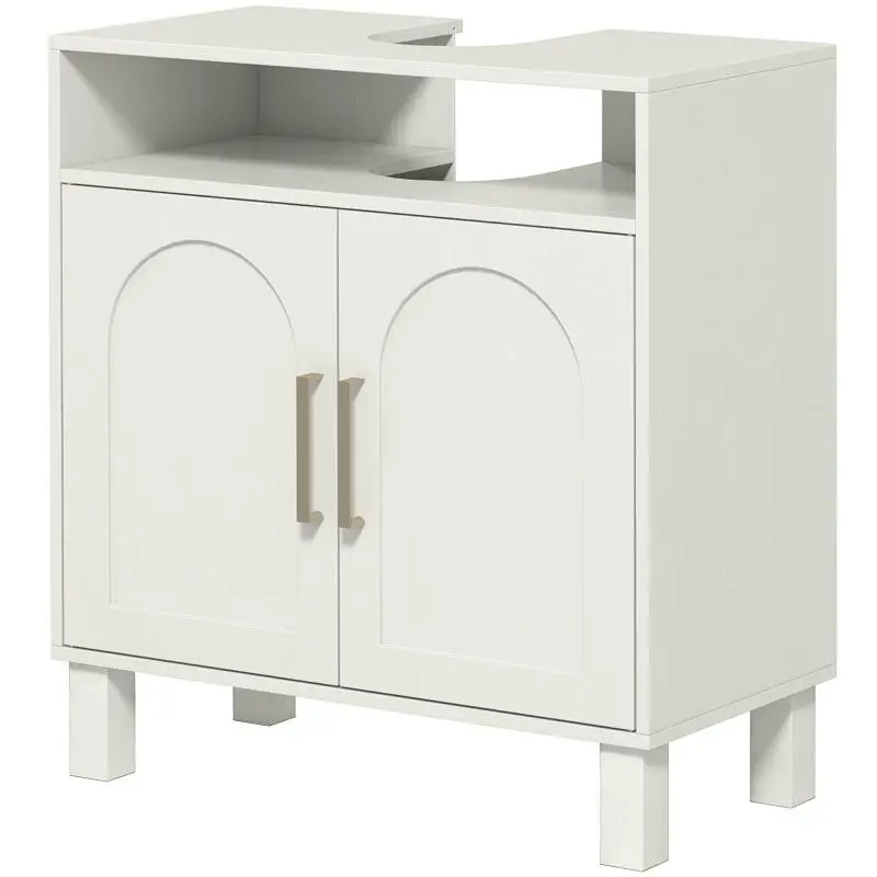 Bathroom Vanity Cabinet with U-Shaped Cutout, White