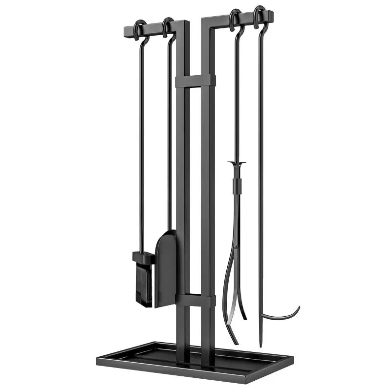 5-Piece Fireplace Tool Set, Black