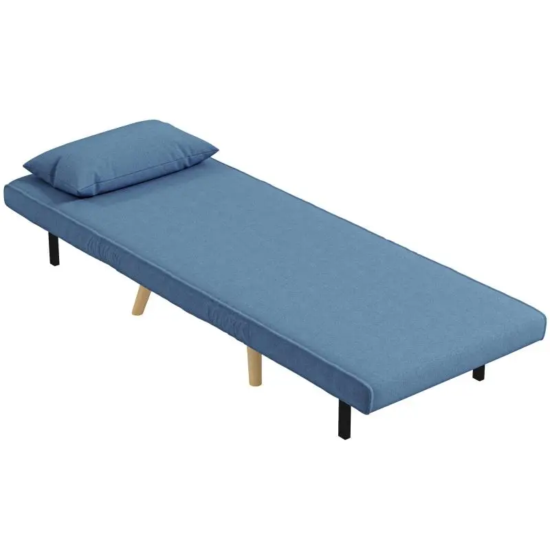 3-in-1 Convertible Chair Bed with Adjustable Backrest, Blue