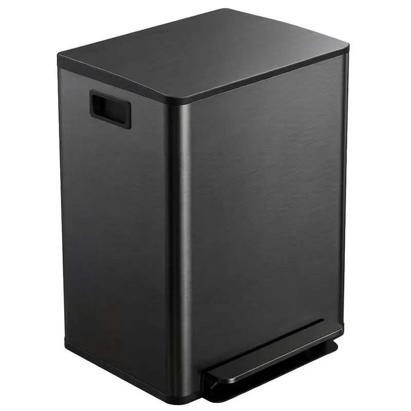 2-Compartment Kitchen Bin, 2 x 30 L, Black