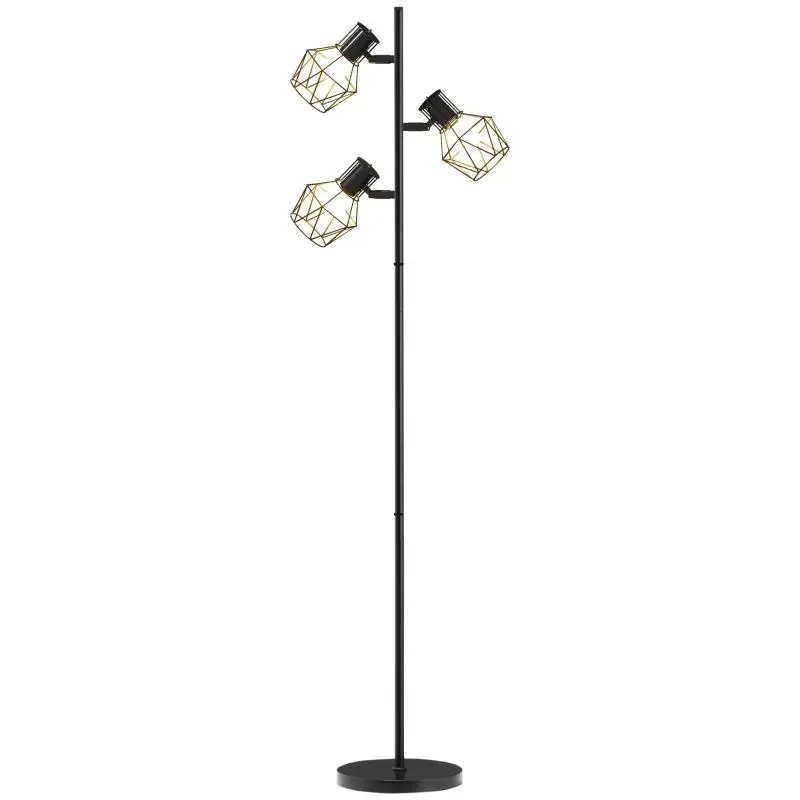 3-Light Floor Lamp, Black