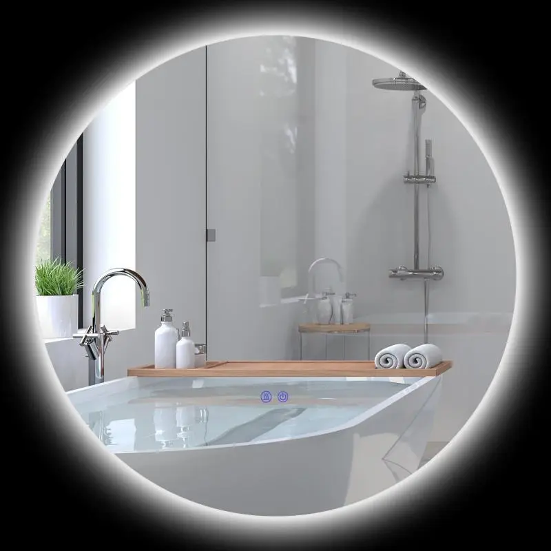 Round LED Bathroom Mirror, 80 cm