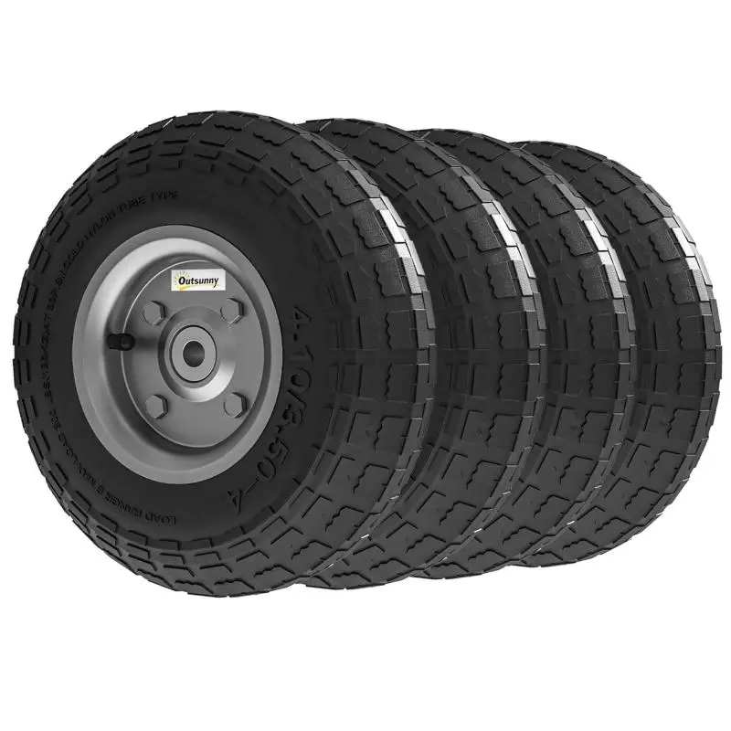 Set of 4 Pneumatic Replacement Wheels, 25.5 cm