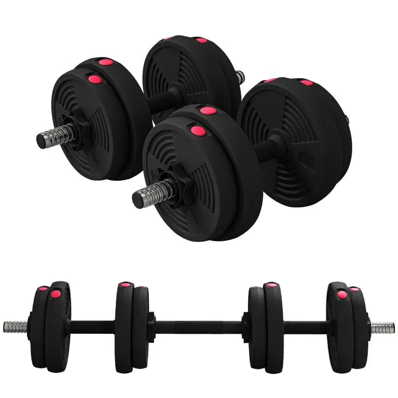 Adjustable 2-in-1 Dumbbell and Barbell Set, 15 kg