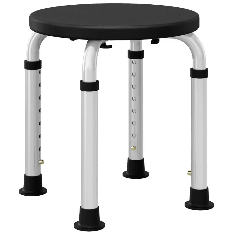 Height-Adjustable Shower Stool, Black