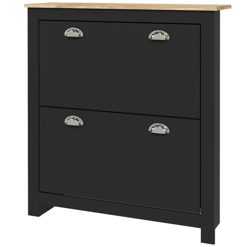 2-Door Shoe Cabinet with 2 Compartments
