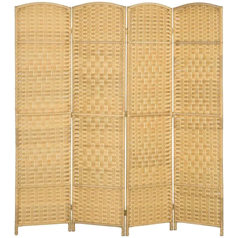 4-Panel Foldable Wooden Room Divider, 180 cm