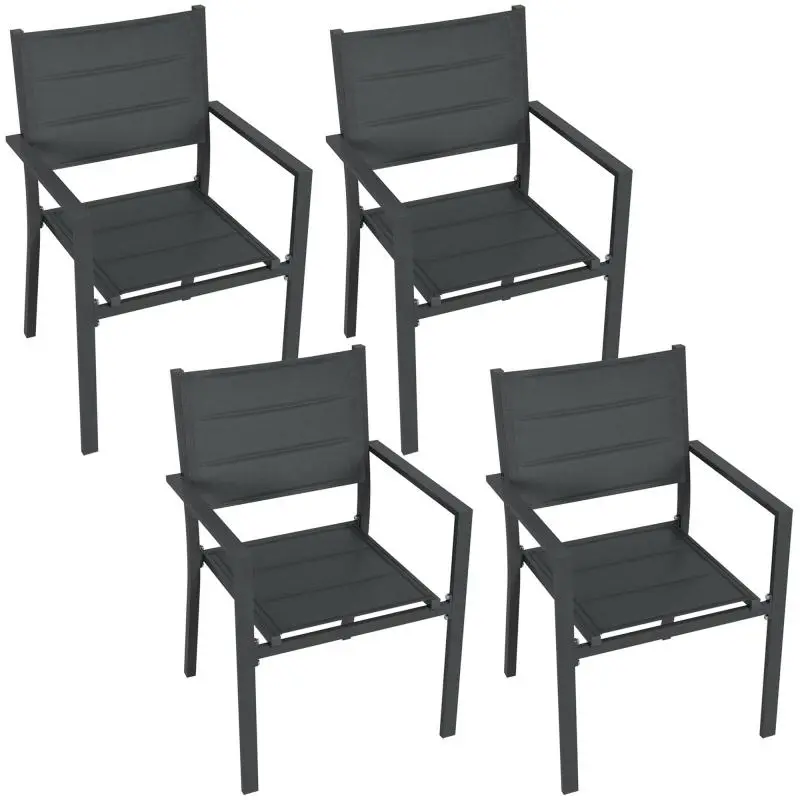 Set of 4 Aluminium Garden Chairs