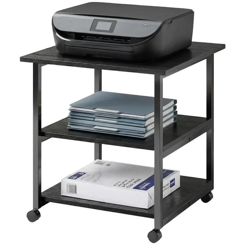 Mobile Printer Stand with 3 Shelves