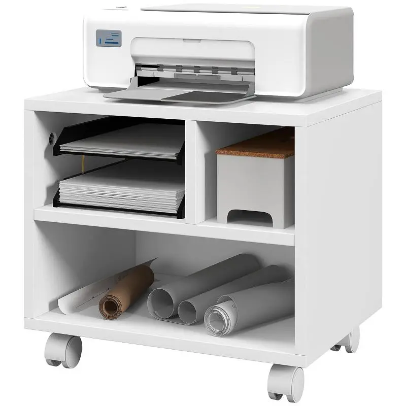 Printer Stand with 3 Open Compartments