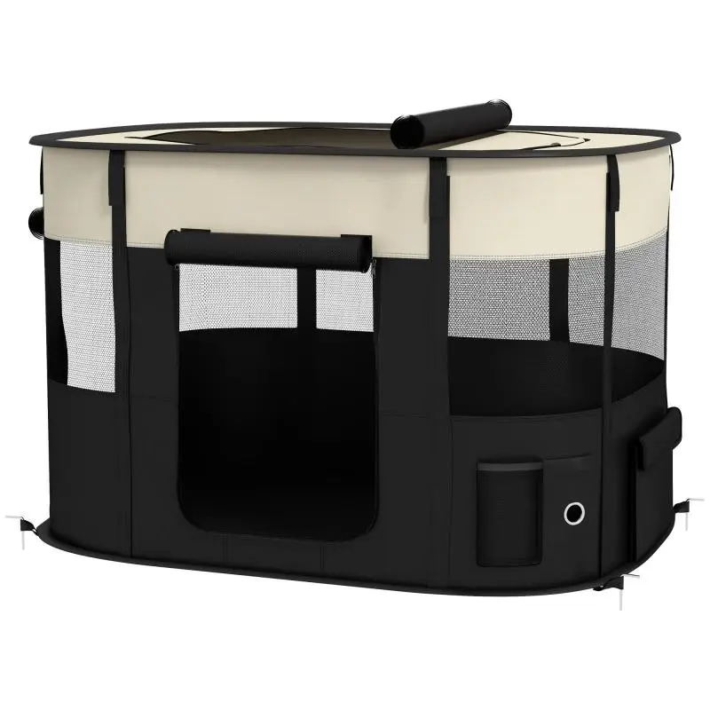 Foldable Pet Playpen with Storage, 94 × 74 × 60 cm