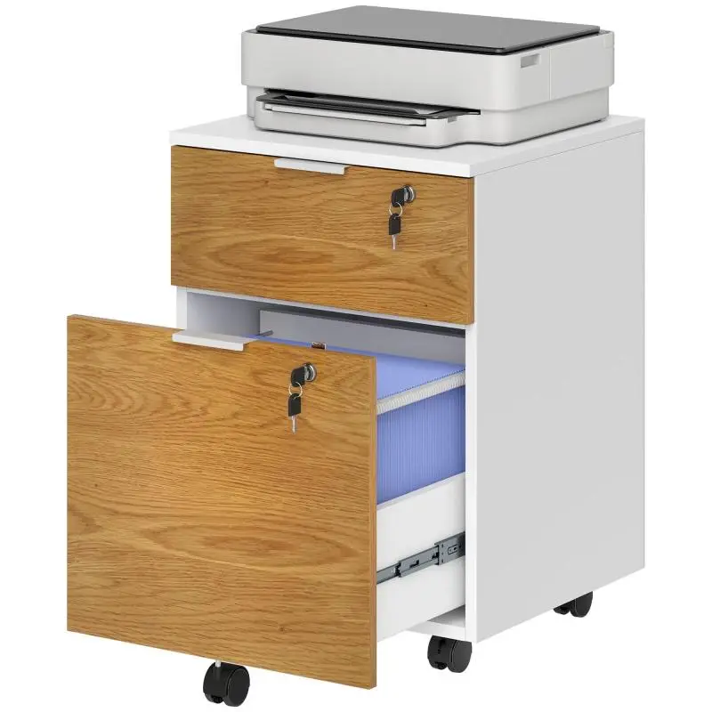 Mobile Office Storage Unit with 2 Lockable Drawers