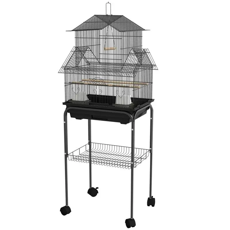 Bird Cage with Perches and 3 Doors