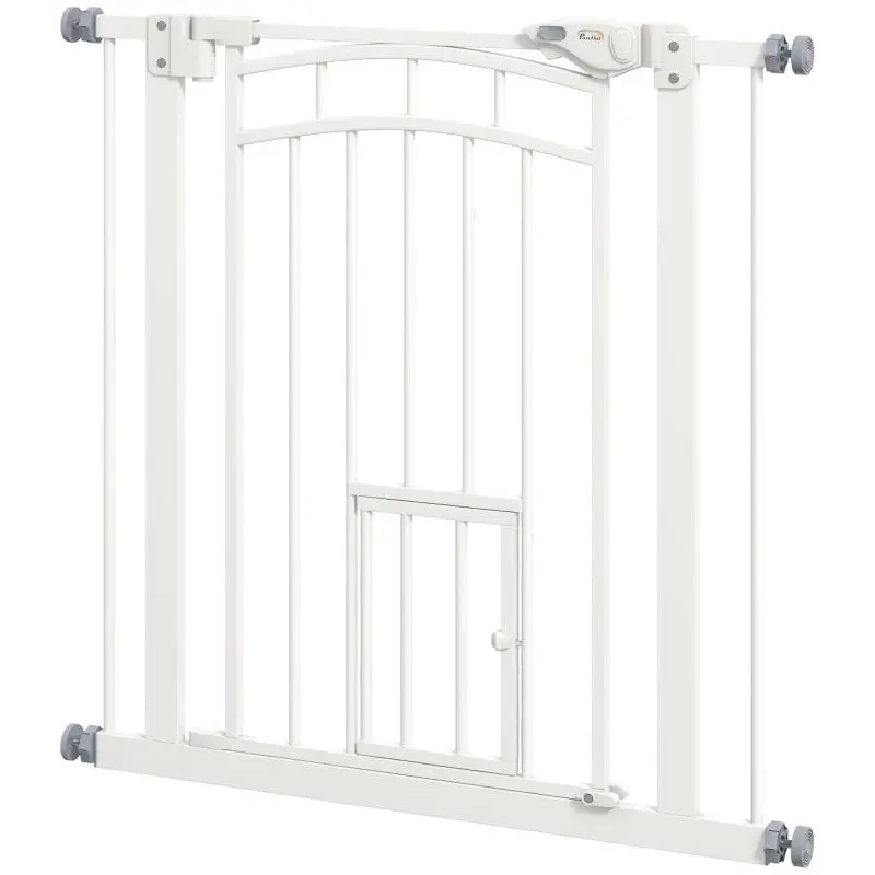 Black Steel Safety Gate for Dogs and Pets, 74–80 cm