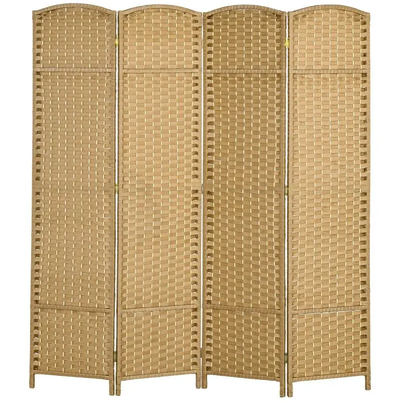 4-Panel Wooden Room Divider, 160 × 170 cm