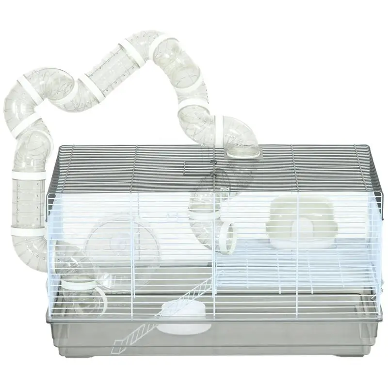 Hamster and Gerbil Cage with Tunnel, Wheel and Accessories