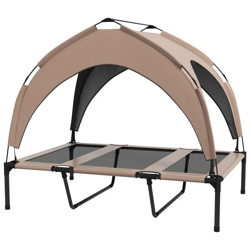 Elevated Dog Bed With Canopy, 106 × 76 × 94 cm
