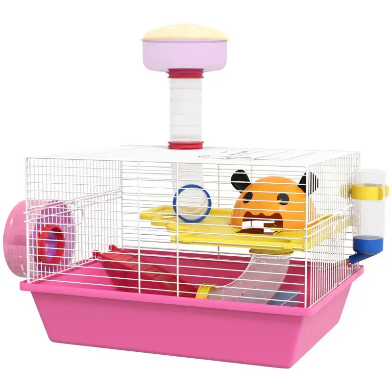 Hamster Cage With Accessories, 34 × 27 × 25 cm, Pink