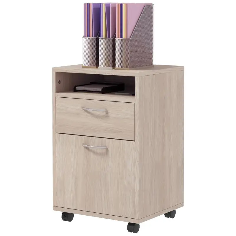 Mobile Office Cabinet With Drawer and Cupboard, 40 × 35 × 60 cm
