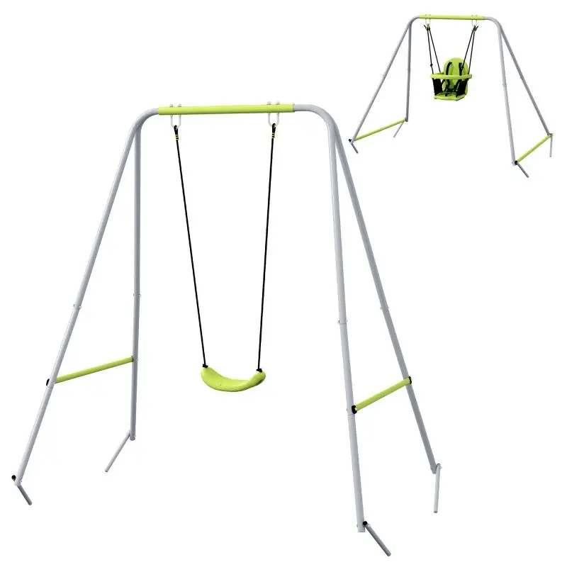 2-in-1 Baby Swing Set with Safety Harness