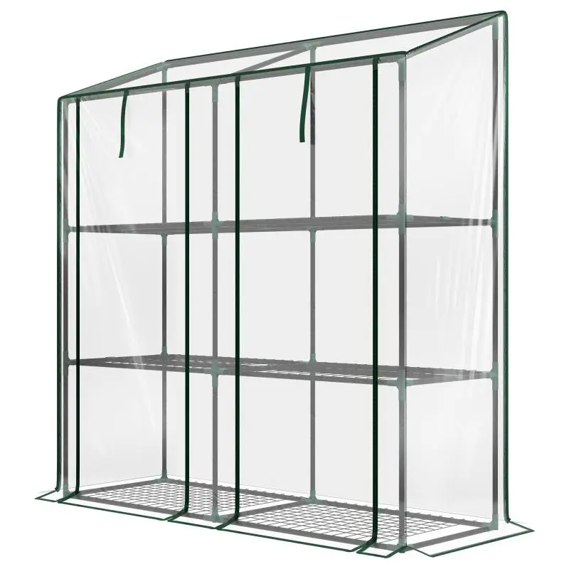 3-Tier Mini Greenhouse with 2 Roll-Up Doors