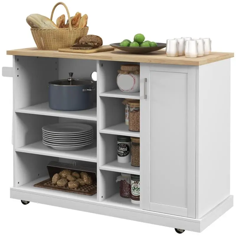 Kitchen Island Cart with 7 Compartments