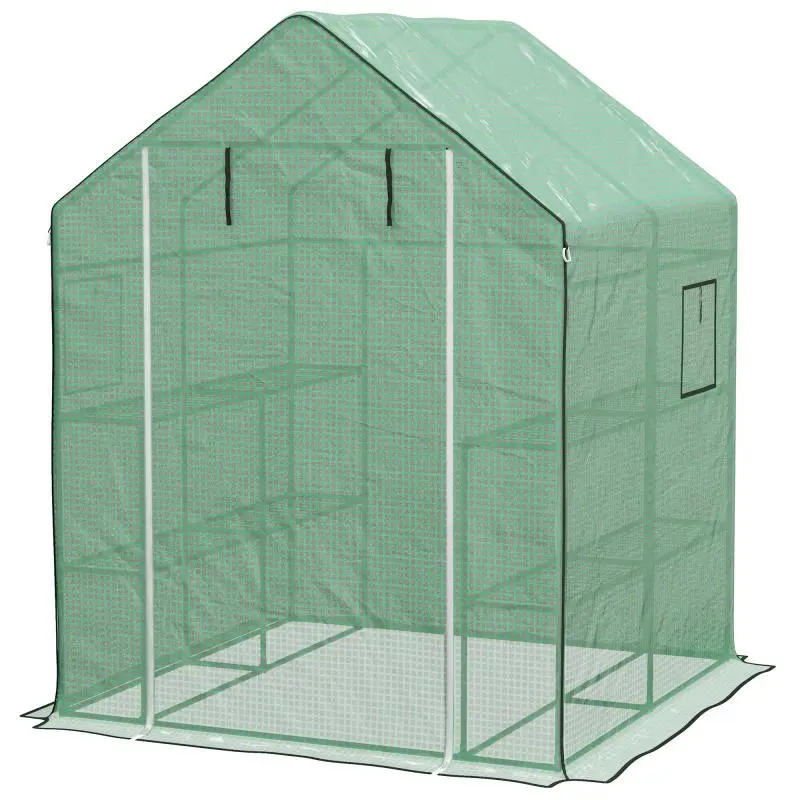 Greenhouse with Shelves, Door and Window, 140 x 143 x 190 cm