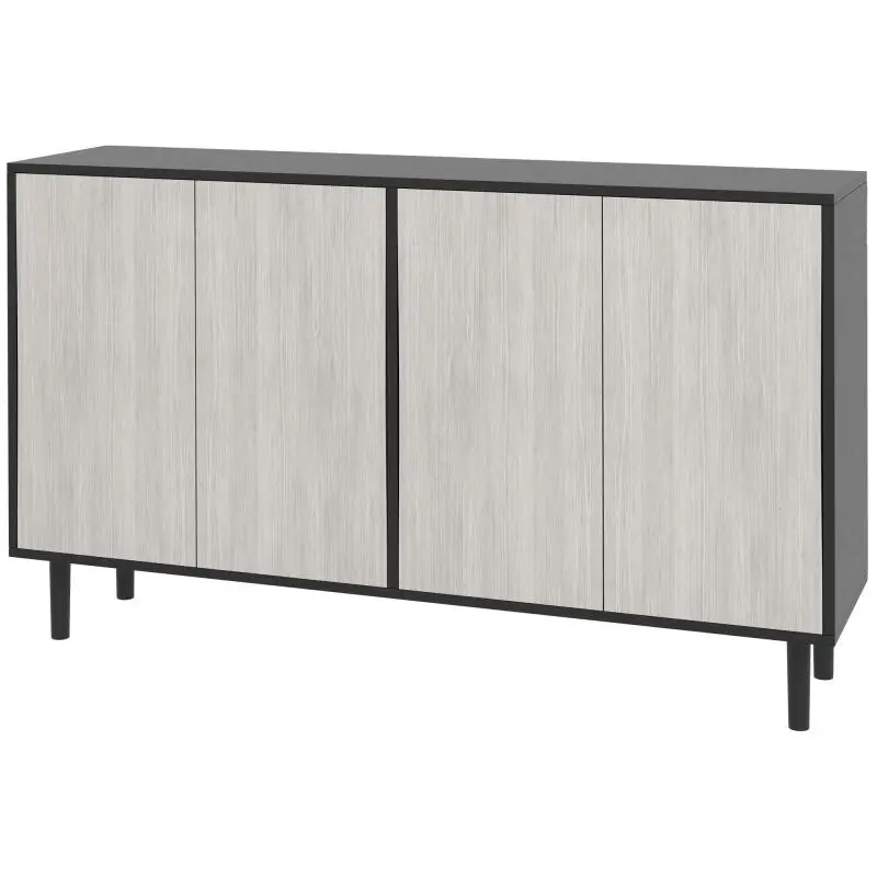 Kitchen Sideboard, 121 x 37 x 75 cm, Black and Grey